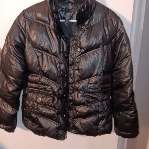 New York & Company Shiny Black Puffer Jacket